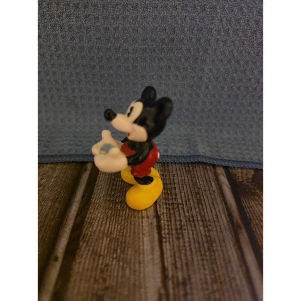 Miniature Vintage Mickey Mouse Figurine Holding Birthstone For April - Picture 4 of 5